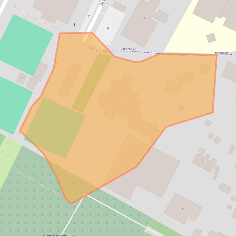 Kaart van postcodegebied 4311AJ.