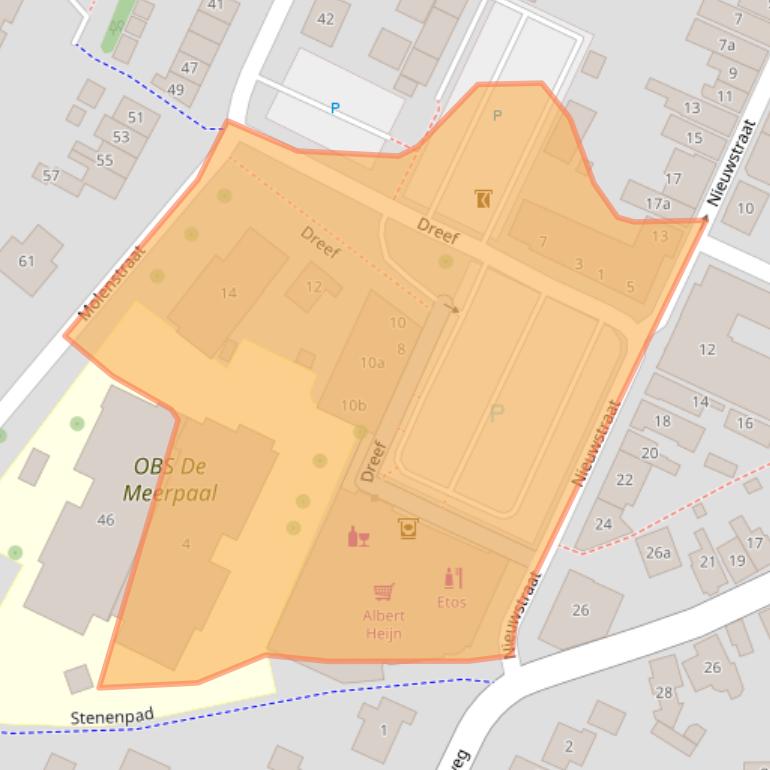 Kaart van postcodegebied 4311AK.