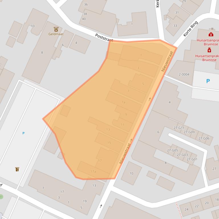 Kaart van postcodegebied 4311AM.