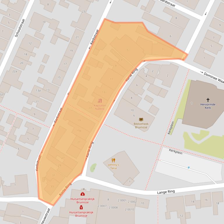 Kaart van postcodegebied 4311AP.