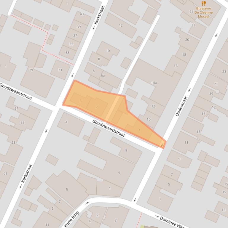 Kaart van postcodegebied 4311AX.