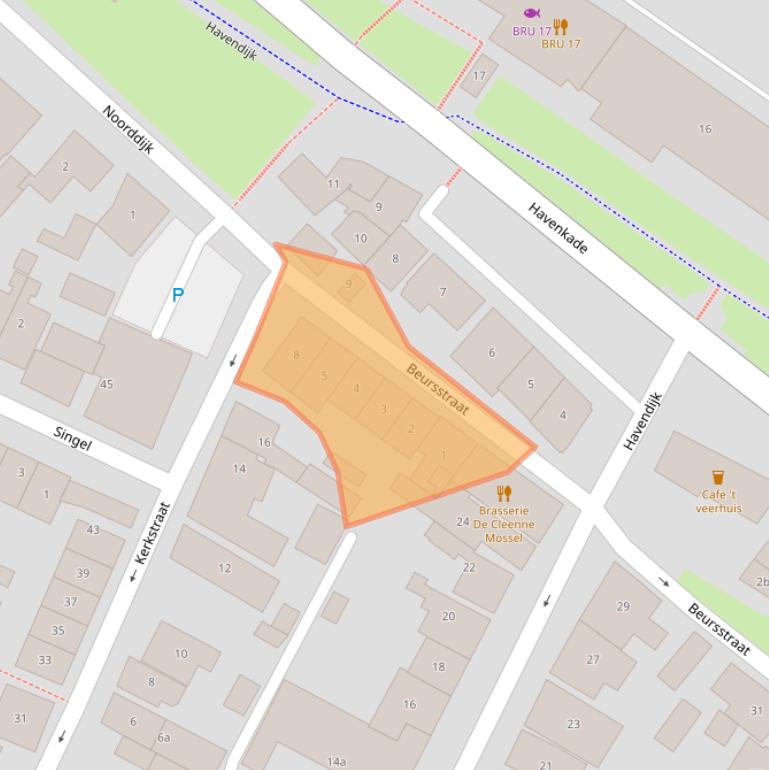 Kaart van postcodegebied 4311AZ.