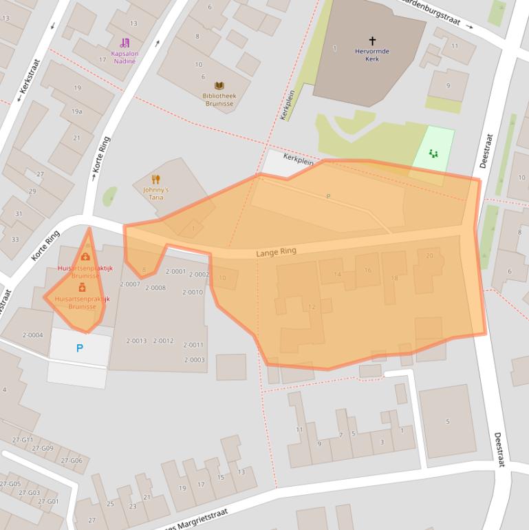 Kaart van postcodegebied 4311BD.