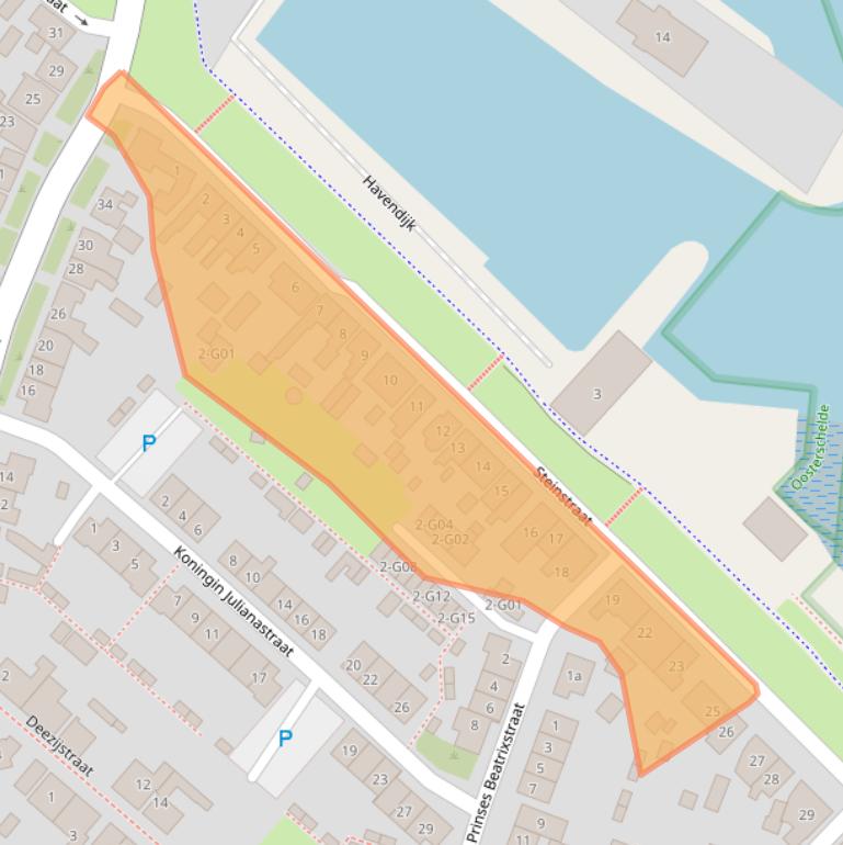 Kaart van postcodegebied 4311BH.