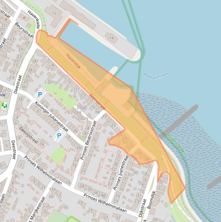 Kaart van postcodegebied 4311BJ.