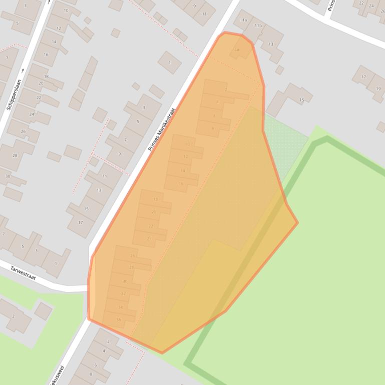 Kaart van postcodegebied 4311CB.