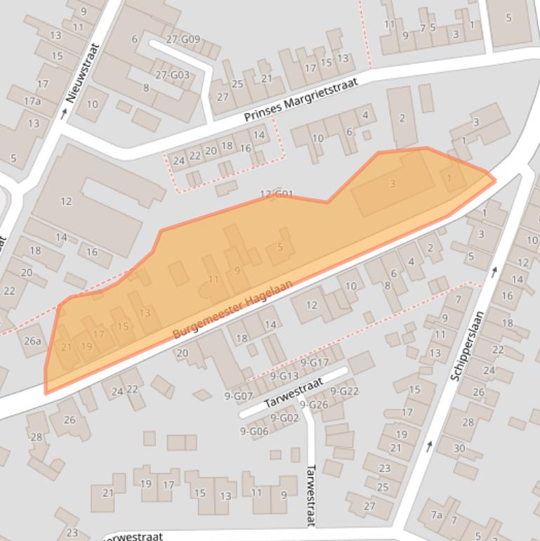 Kaart van postcodegebied 4311CE.