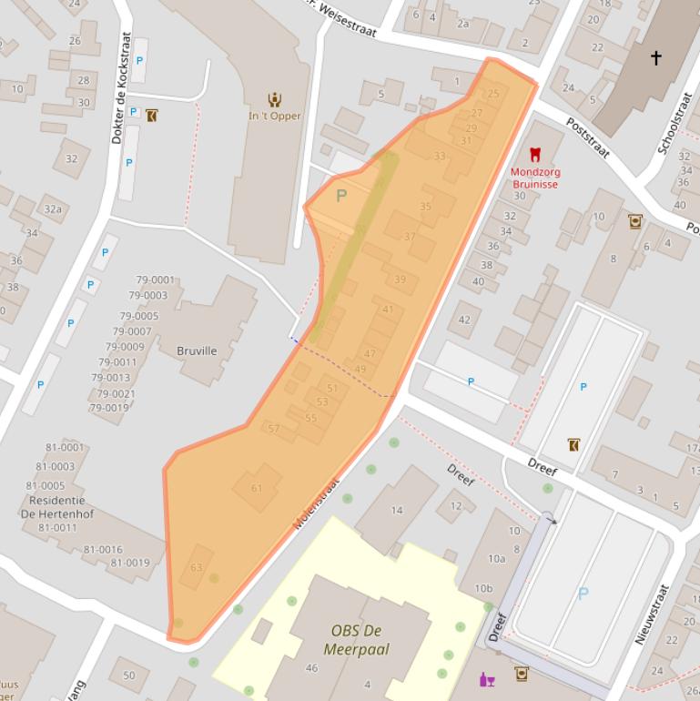 Kaart van postcodegebied 4311EB.