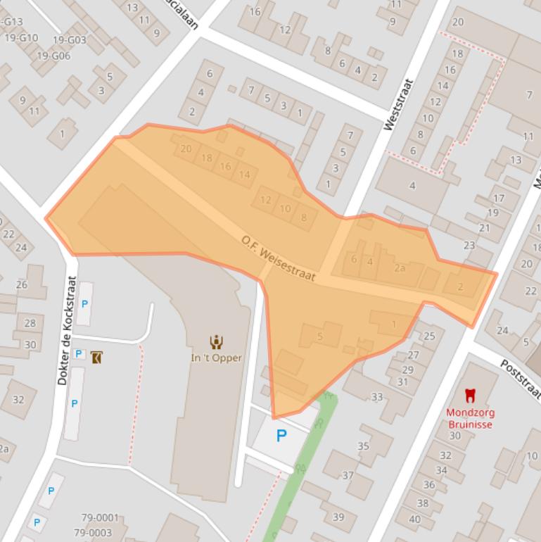 Kaart van postcodegebied 4311EJ.