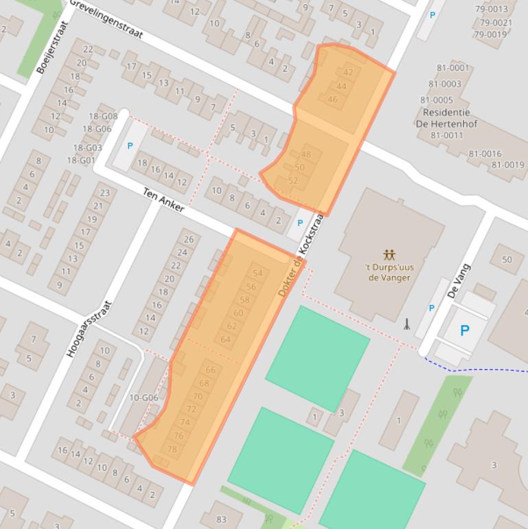 Kaart van postcodegebied 4311EN.