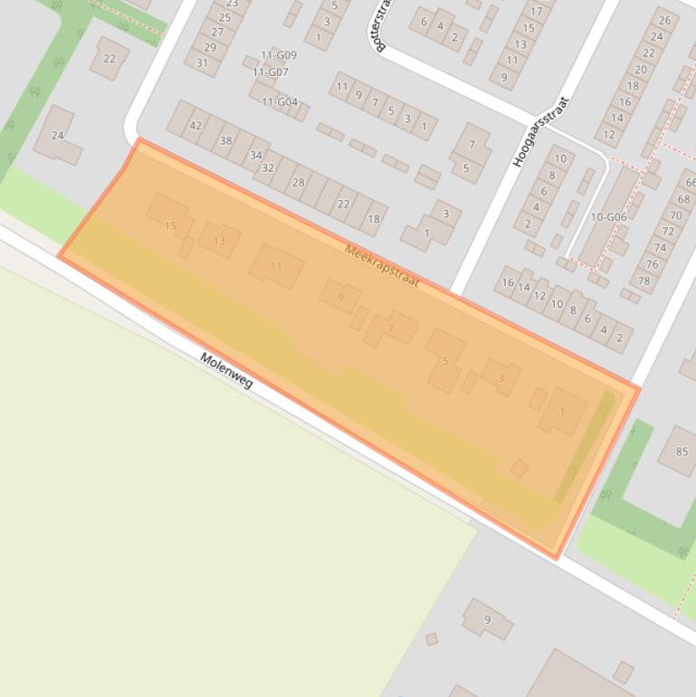 Kaart van postcodegebied 4311EP.