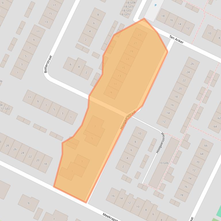 Kaart van postcodegebied 4311ES.