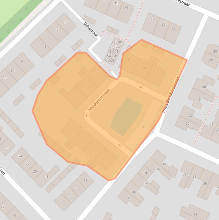 Kaart van postcodegebied 4311GR.