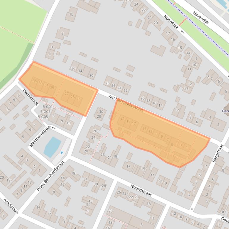 Kaart van postcodegebied 4311GS.