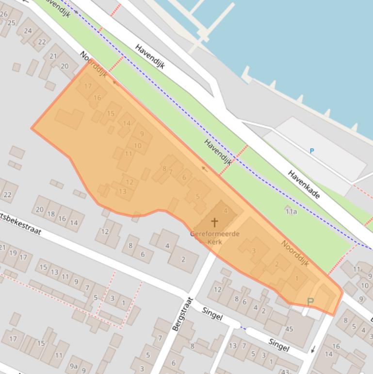 Kaart van postcodegebied 4311GV.