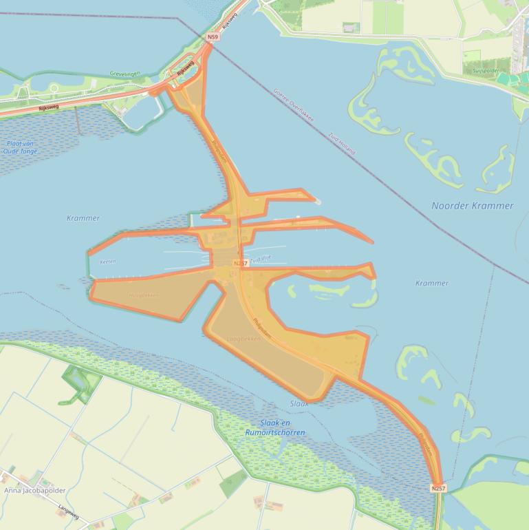 Kaart van postcodegebied 4311RS.