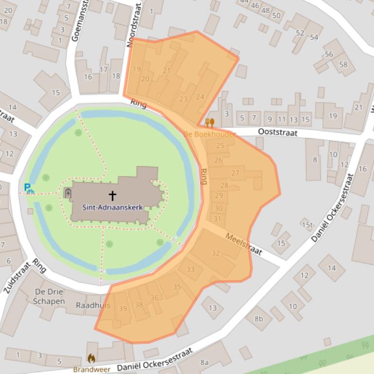 Kaart van postcodegebied 4315AG.