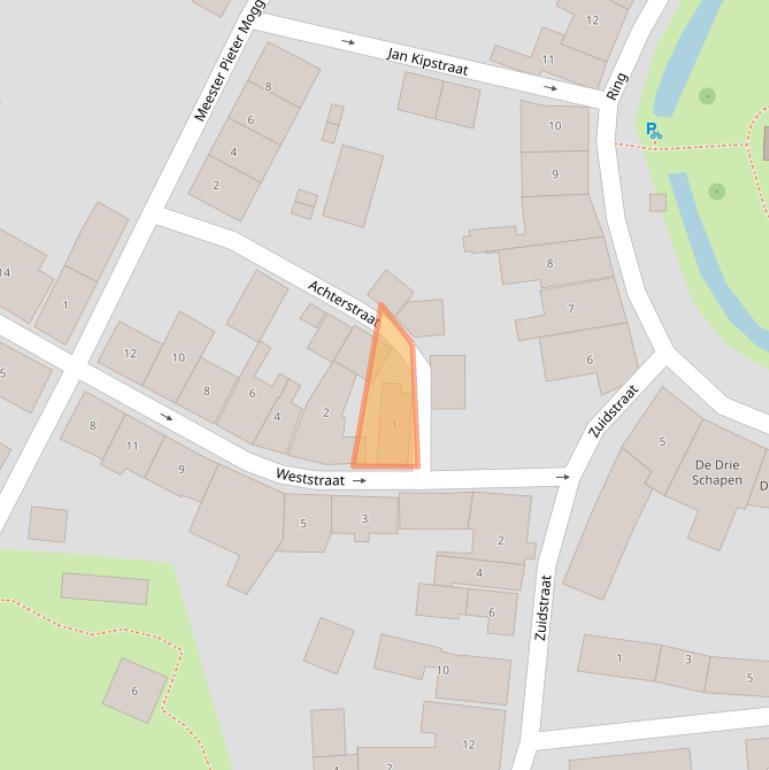 Kaart van postcodegebied 4315AH.