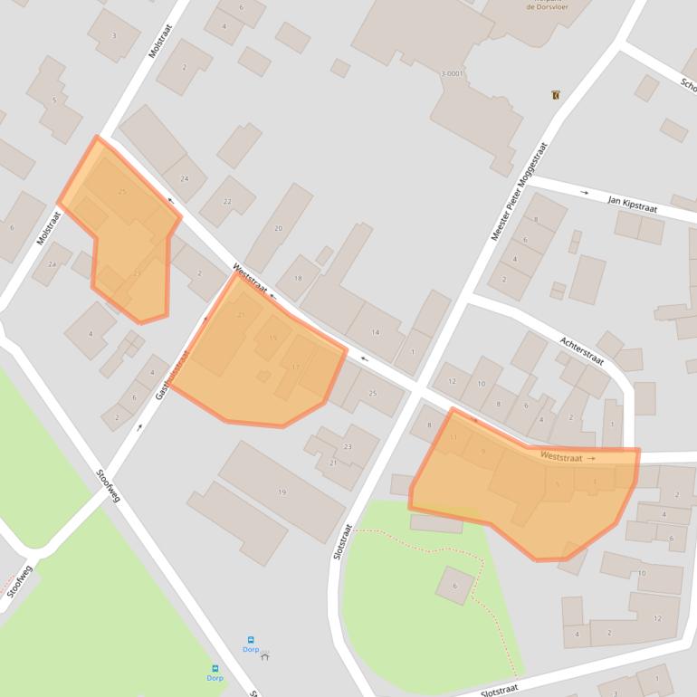 Kaart van postcodegebied 4315AJ.