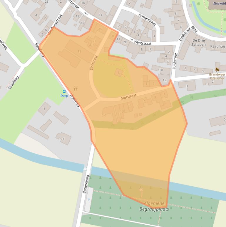 Kaart van postcodegebied 4315AN.