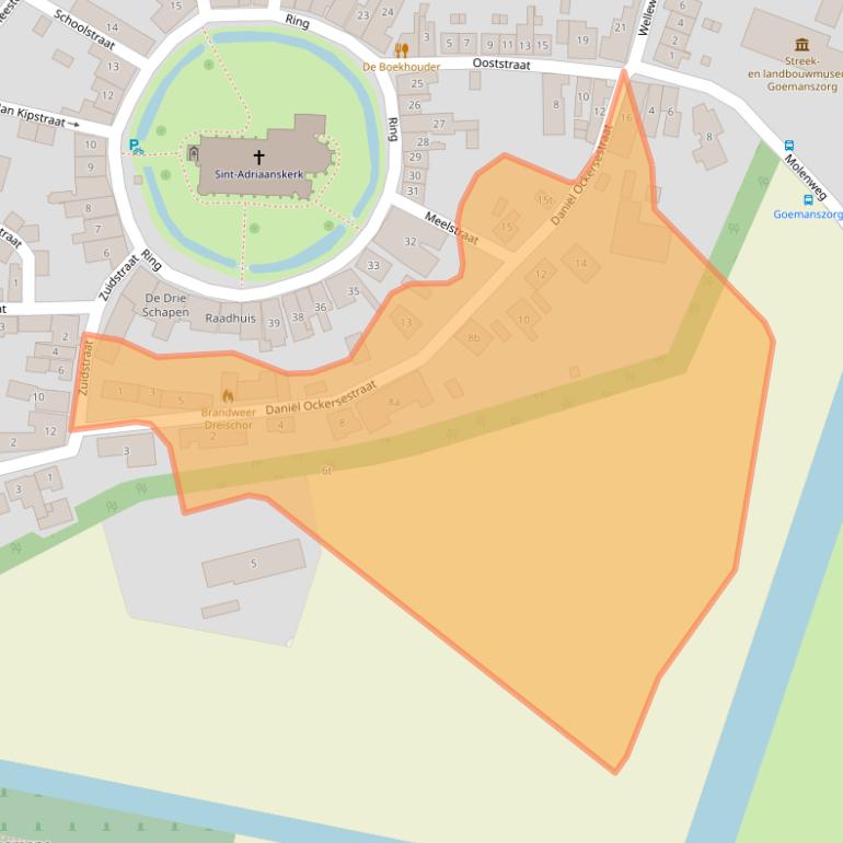 Kaart van postcodegebied 4315AR.