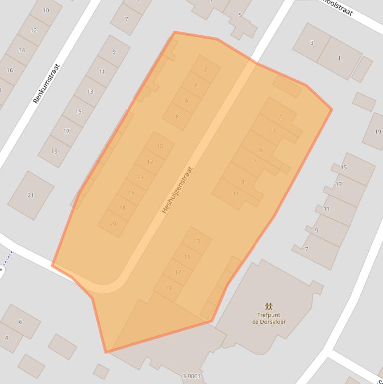 Kaart van postcodegebied 4315AZ.