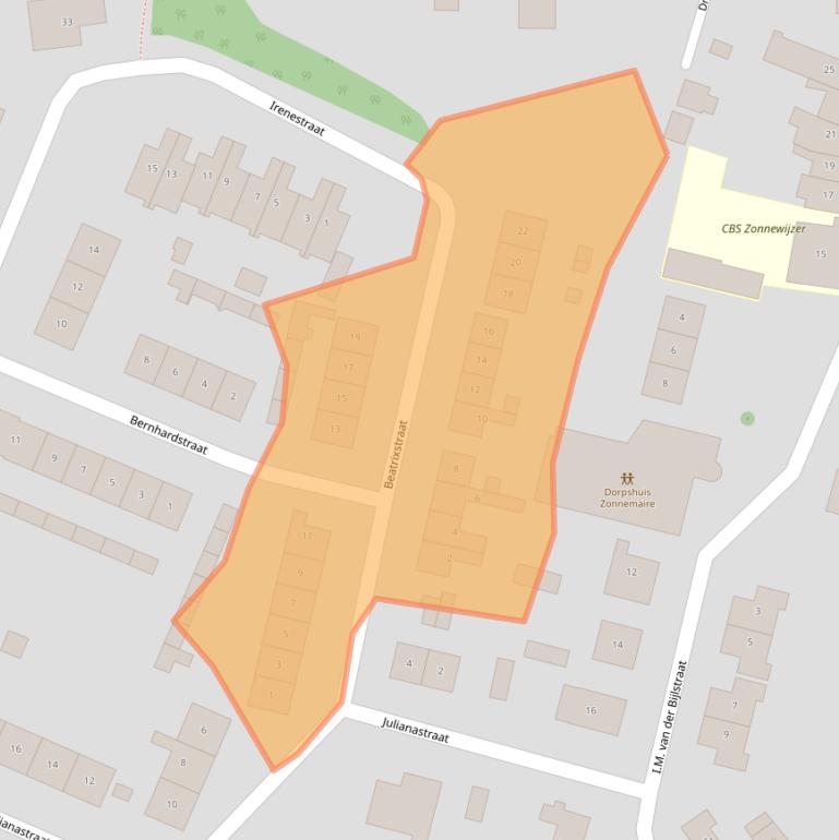 Kaart van postcodegebied 4316AC.