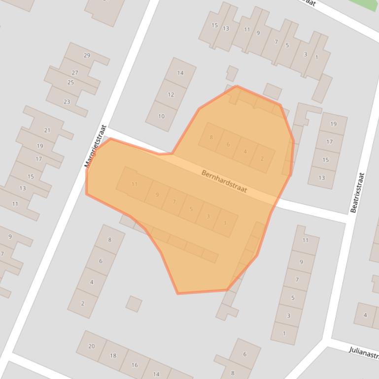 Kaart van postcodegebied 4316AD.