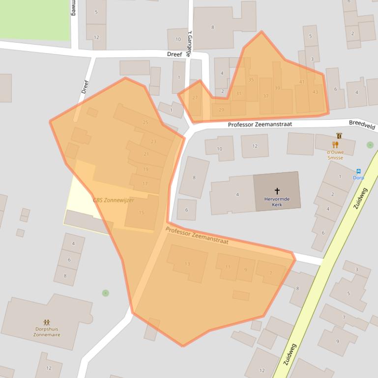 Kaart van postcodegebied 4316AH.