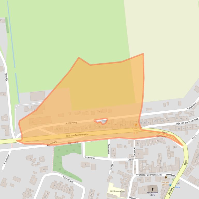 Kaart van postcodegebied 4316AT.