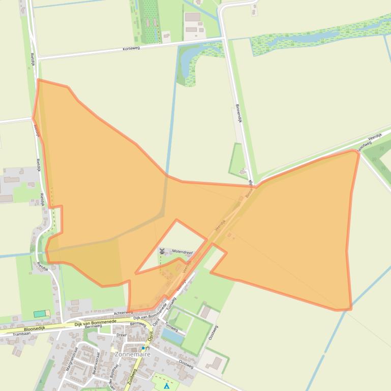 Kaart van postcodegebied 4316AV.