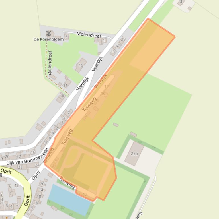 Kaart van postcodegebied 4316AX.