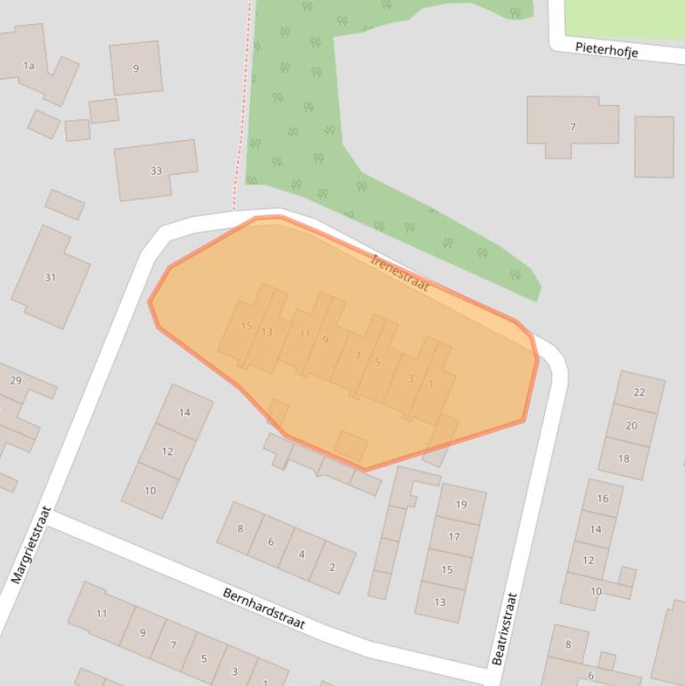 Kaart van postcodegebied 4316BD.