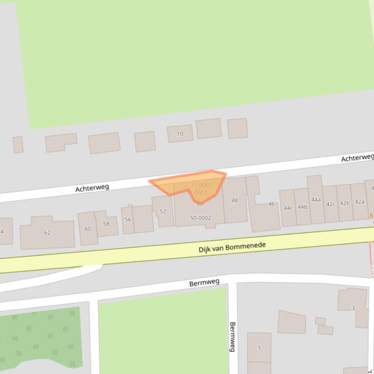 Kaart van postcodegebied 4316BZ.