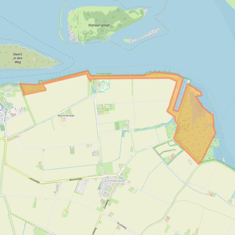 Kaart van postcodegebied 4316PC.