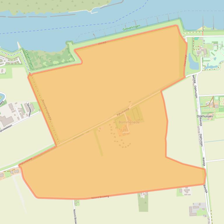 Kaart van postcodegebied 4316PN.