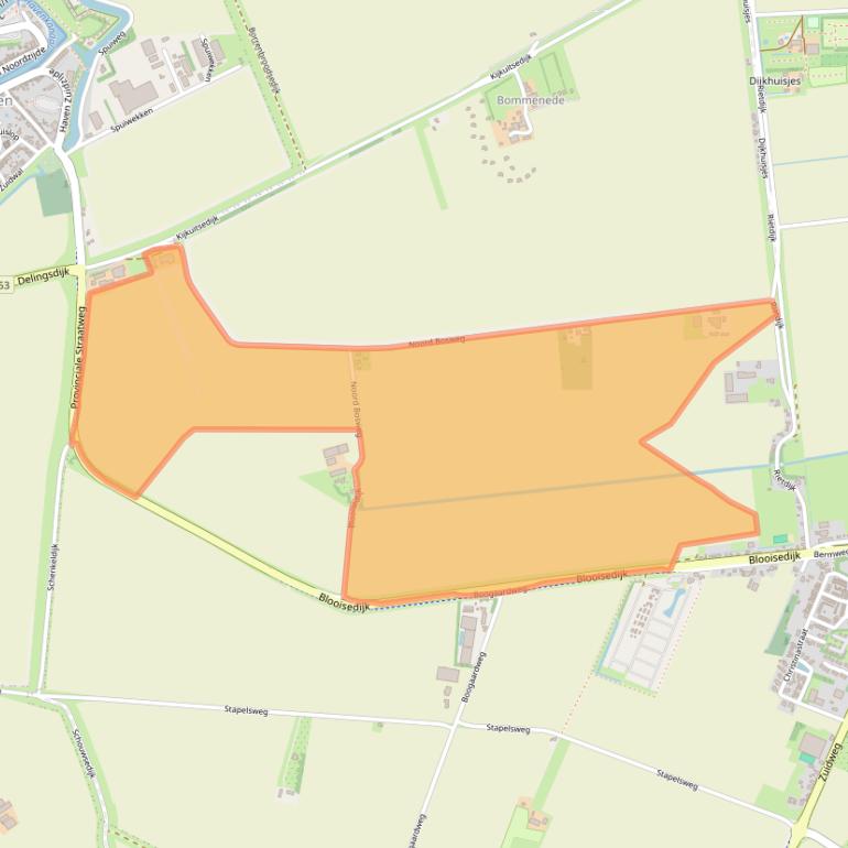 Kaart van postcodegebied 4316PP.