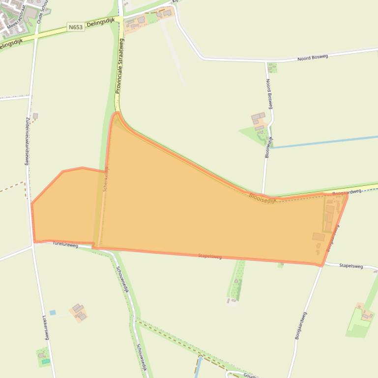 Kaart van postcodegebied 4316PS.