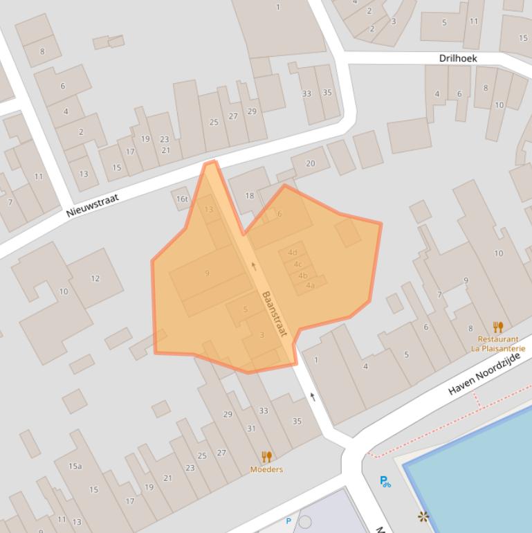 Kaart van postcodegebied 4318AA.