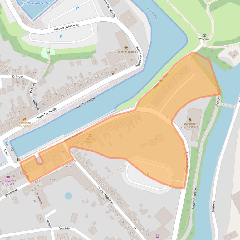 Kaart van postcodegebied 4318AJ.