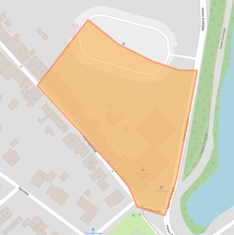 Kaart van postcodegebied 4318AM.