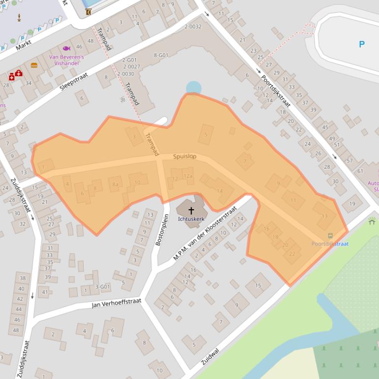 Kaart van postcodegebied 4318AX.