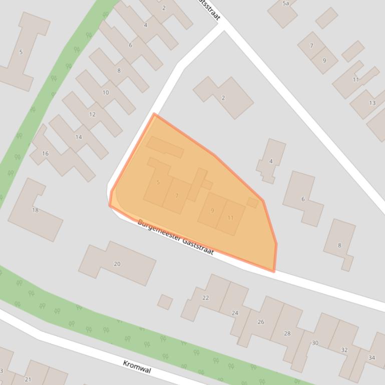 Kaart van postcodegebied 4318BB.