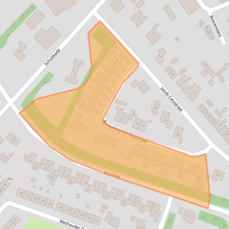 Kaart van postcodegebied 4318BC.