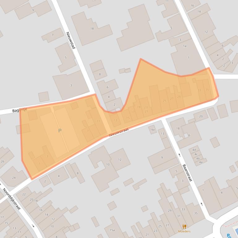 Kaart van postcodegebied 4318BX.