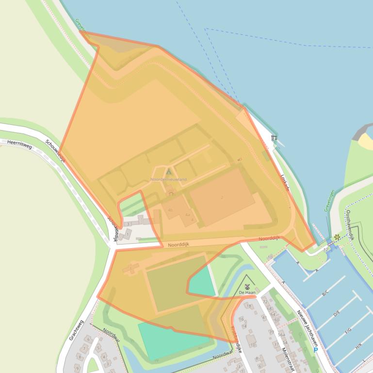 Kaart van postcodegebied 4318CA.