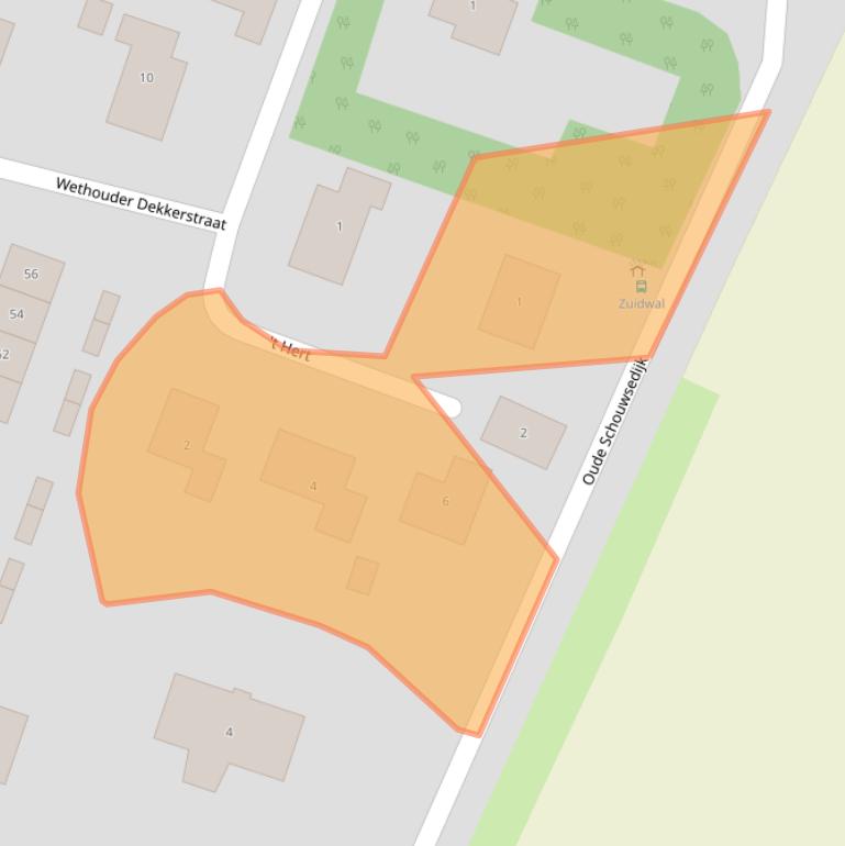 Kaart van postcodegebied 4318EA.