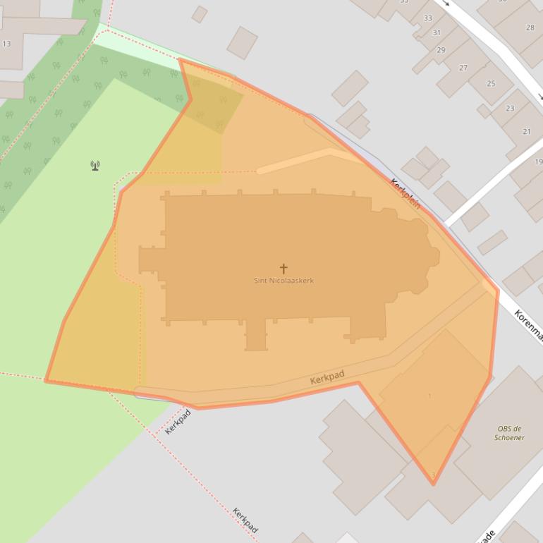 Kaart van postcodegebied 4318EB.