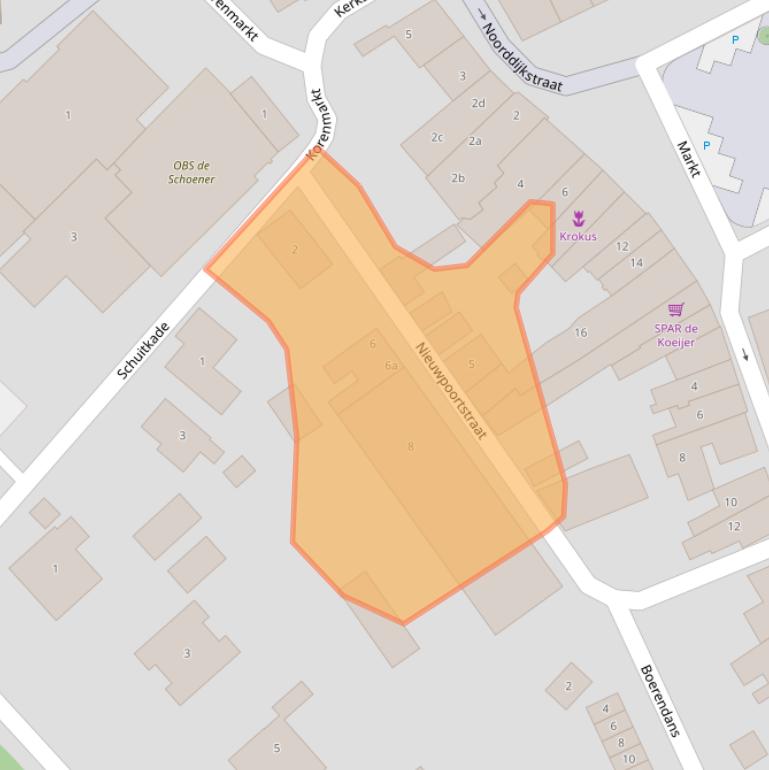 Kaart van postcodegebied 4318EC.