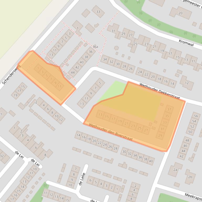 Kaart van postcodegebied 4318EM.